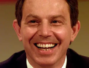 Tony Blair Labour Party leader at this mornings press conference in London