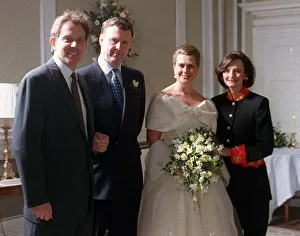 Tony Blair Leader Labour Party wife Cherie attend wedding friends Nick Ryden Kareen