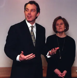 Tony Blair makes a speech to the Party workers at the opening of John Smith House