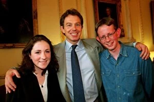 Images Dated 26th June 1997: Tony Blair with Michelle McCoy & Jason Hopps 27th June 1997