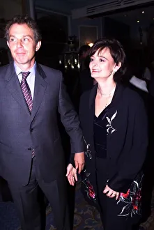 Tony Blair MP and Cherie Blair at the Royal Bath Hotel Sept 1999 wearing a