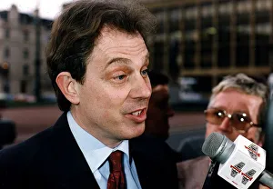 Tony Blair MP Leader Labour Party being interviewed in Glasgow. 1995