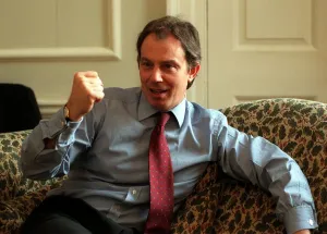 Tony Blair MP Prime Minister during interview March 1998 with The Mirror editor Piers