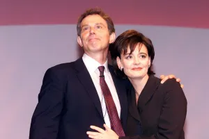 00184 Prints: Tony Blair MP and wife Cherie Blair after his Speech Sep 1999 to the Labour
