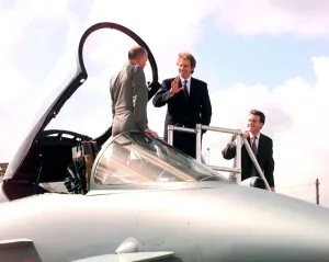 Tony Blair and Peter Mandelson Farnborough Air Show 1998 Pictured looking