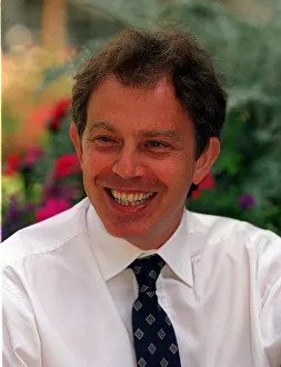 Tony Blair Prime Minister at 10 Downing Street 28 July 1997 interviewed by Mirror editor
