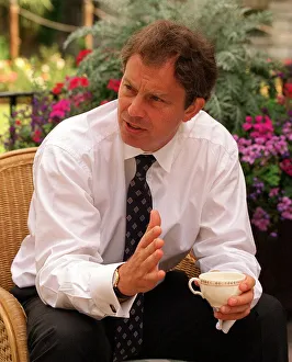 Tony Blair Prime Minister at 10 Downing Street 28 July 1997 interviewed by Mirror editor