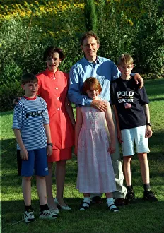 Tony Blair Prime Minister with family in Tuscany August 1997