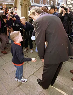 Tony Blair Prime Minister with George Bates Sept 1998 a shy six year old admirer