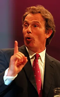 Tony Blair Prime Minister making a speech September 1998 at the Labour Party Conference