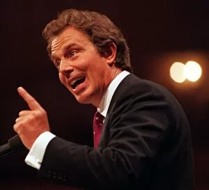 Images Dated 29th September 1998: Tony Blair Prime Minister making a speech September 1998 at the Labour Party Conference