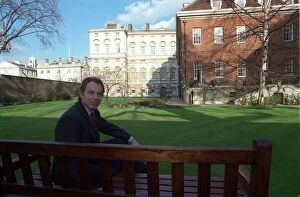 Images Dated 19th March 1998: Tony Blair Prime Minister March 1998, in the grounds of 10 Downing Street sitting