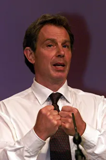 Hand Gestures Prints: Tony Blair during Question and Answer Session at Labour Party Conference in Bournemouth