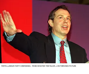 Tony Blair at Scottish Labour Party Conference in Perth March 1998 hand outstretched