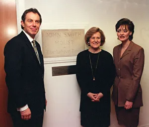 Tony Blair unviels the John Smith plaque at the Labour Party headquarters Millbank Tower