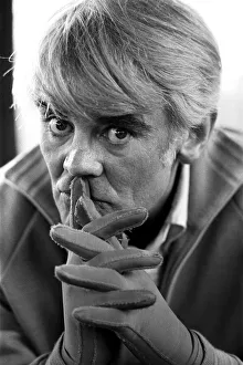 Tony Booth pictured at home after an operation which was needed following a fire at his