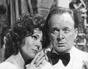 Tony Britton and Diana Rigg filming TV play - February 1977