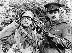 Tony Robinson and Rowan Atkinson in BBC series Blackadder September 1989