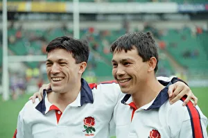 00266 Prints: Tony and Rory Underwood pose for the cameras before the start of Englands test match