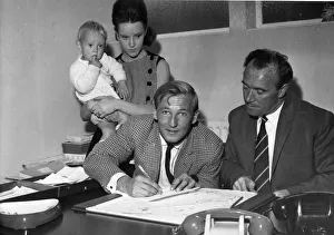 Tony Waddington Stoke City Manager (right) with new signing Peter Dobing Circa