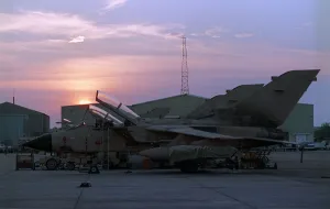 Two Tornado GR1 in desert paint scheme Nov 1990 are readied for departure to