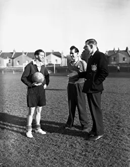 Torquay United footballer Sam Collins during a training session. 15th November 1956