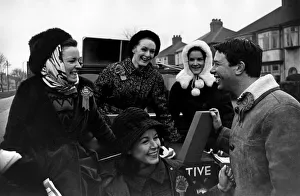 Canvassing Prints: Tory candidate Toby Jessell pictured with some of his pretty canvassers - among whom is