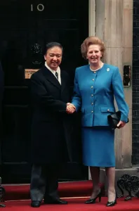 Toshiki Kaifu and Margaret Thatcher January 1990 Japanese Prime Minister