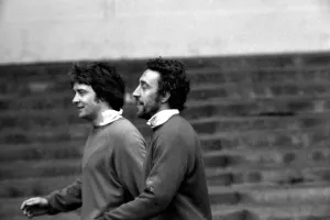 Tottenham Hotspur F. C. : Cyril Knowles (left) with Bearded Martin Chivers