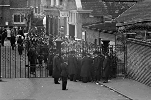 Police Prints: Tottenham Hotspur fans queue at White Hart Lane for tickets for their European Cup match