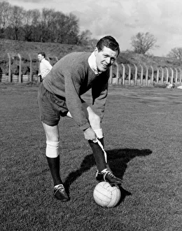 00207 Prints: Tottenham Hotspur forward Les Allen in training at the Spurs training headquarters