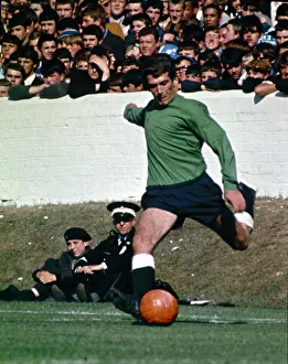 Tottenham Hotspur goalkeeper Pat Jennings in action for Spurs during a league match