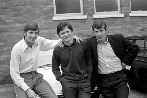 Tottenham Hotspur players pictured after a training session this morning: Martin Peters