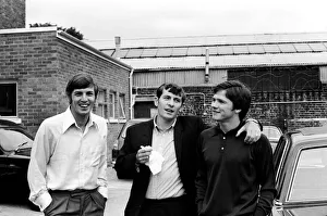 Suits Prints: Tottenham Hotspur players pictured after a training session this morning: Martin Peters