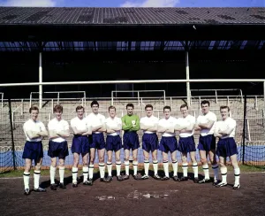 Tottenham Hotspur players pose for a group photograph during a training session at White