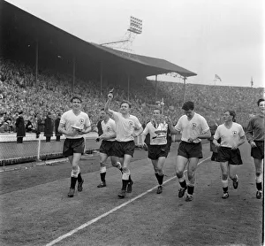 F A Cup Prints: Tottenham Hotspur players run around with the FA Cup 1962 celebrating including