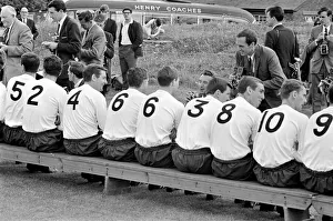 Tottenham Hotspur team having pictures taken by the press before a training session