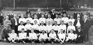 Tottenham Hotspur team pose for a group photograph at the start of the 1908 - 1909 season