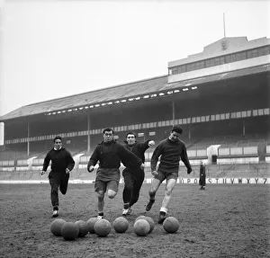 Tottenham Hotspur team training at White Hart Lane in preparation for their FA Cup semi