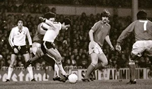 Tottenhams Ossie Ardiles beats the Altrincham defence during their FA Cup 3rd round game