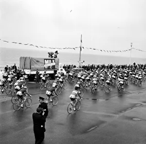 00591 Prints: Tour of Britain cycle race, Blackpool, Lancashire. 7th June 1964