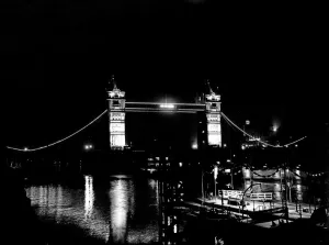 Floodlight Prints: Tower Bridge, London, and The River Thames Picture taken at night