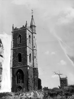 01004 Prints: The towers of St Mary Le Port Church (foreground) and St Peters