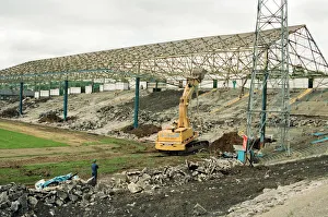 Town stand coming down at Leeds Road, the former ground for Huddersfield Town F. C