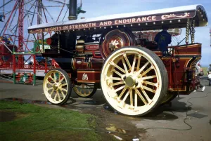 Fairground Prints: The traction engine The Iron Maiden at Sunderland on 19th August 1992