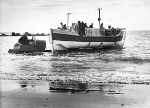 Emergency Prints: A tractor is used to launch the Newbiggin lifeboat Mary Joicey