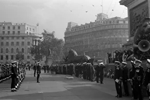 00364 Prints: Trafalgar Day Trafalgar Square London October 1970 Battle of Trafalgar