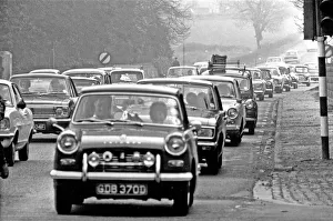 00382 Prints: Traffic built up along the A556 towards Manchester, as traffic poured home from North