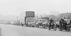 Traffic on the Kingston By-pass 13th April 1958 Local Caption watscan