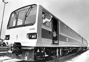 00359 Prints: Train driver John Gilchrist of Cramlington with one of British Rails new rail buses